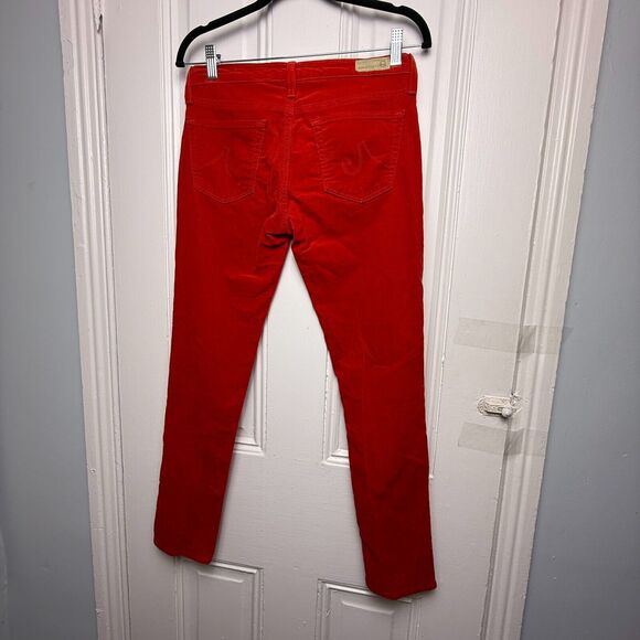 Adriano Goldschmied AG Pants Womens 26 Red Corduroy Stevie Ankle Made in USA - Picture 8 of 11